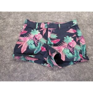 Gap shorts Womens 8 City Chino Blue Floral pre-owned